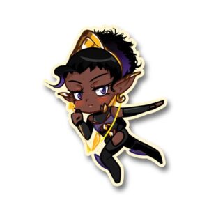 Black Elf Chibi Black Anime